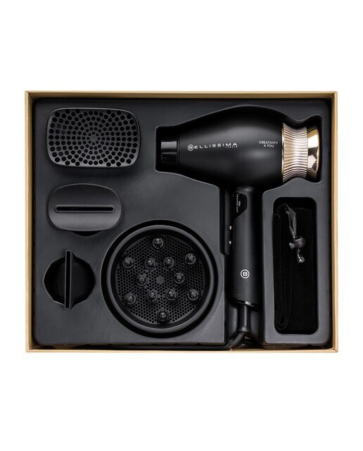 Secador de Cabelo Bellisima 11826 Creativity 4 You de 1800 W - 3 Níveis de Temperatura - 4 Acessórios - Preto e Dourado Preto / Dourado-11