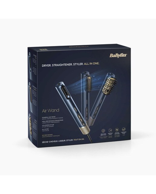 Secador Alisador Styler BaByliss Air Wand con aire y sin calor extremo Azul-23
