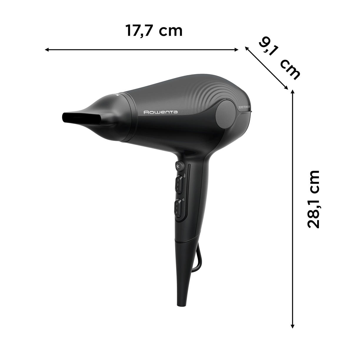 Secador de pelo Rowenta Ultra Silence con flujo de aire de alta velocidad Negro-3