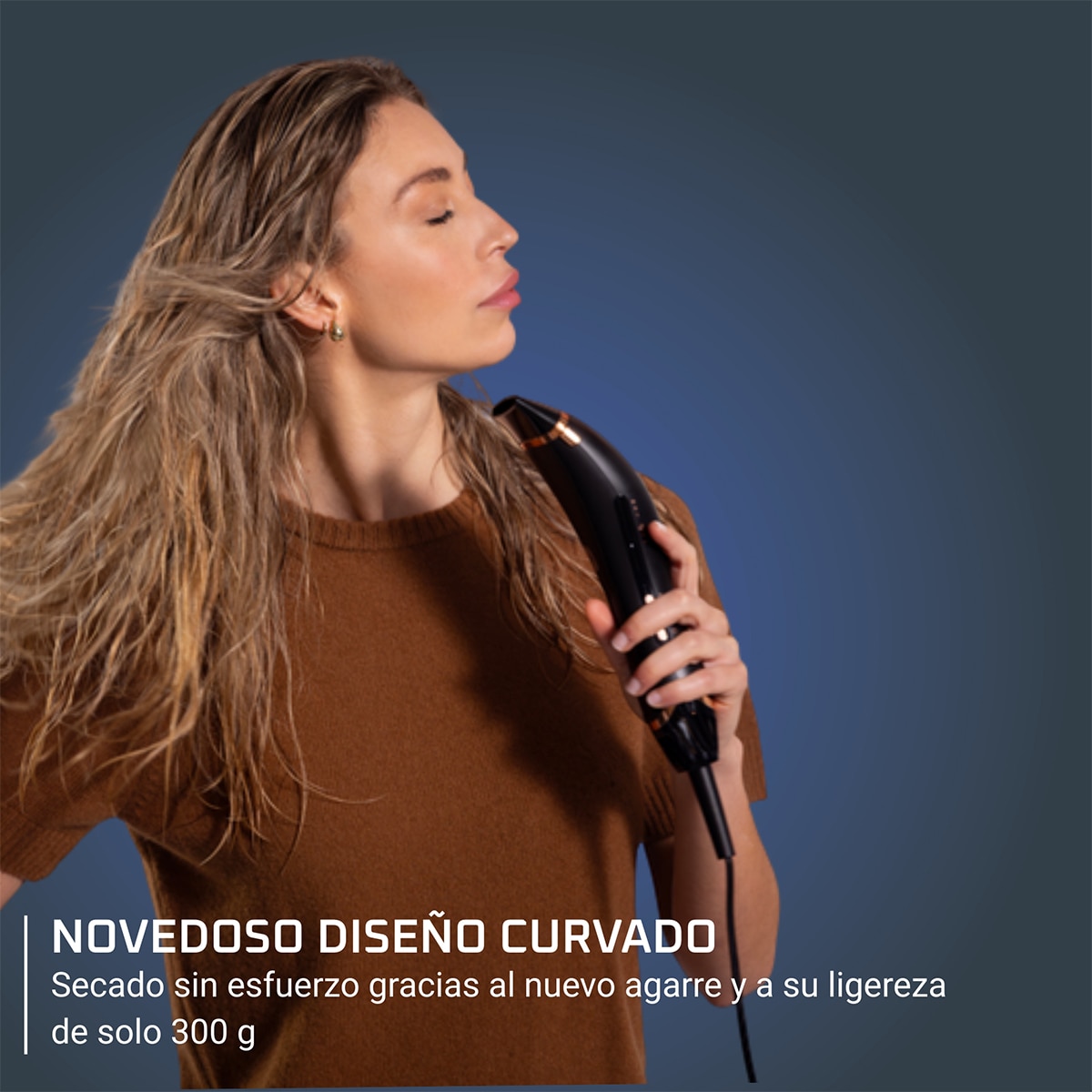 Secador de pelo Rowenta Air motion con efecto Coanda, diseño ergonómico y ligero, motor de alta velocidad Negro-6