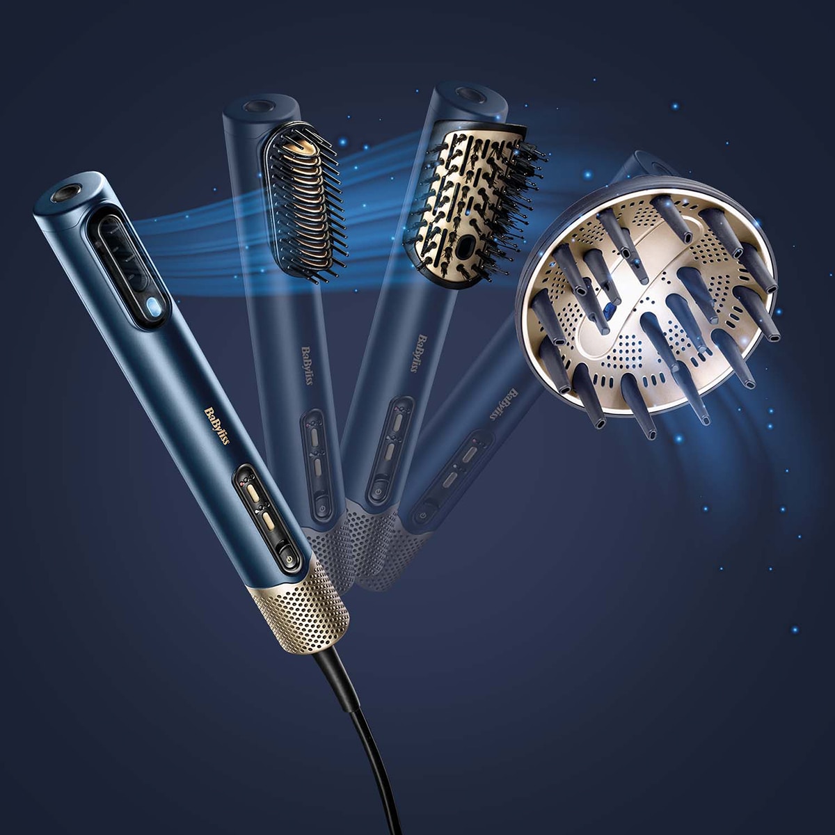 Secador Alisador Styler BaByliss Air Wand Edición Especial con Difusor cerámico Azul-4