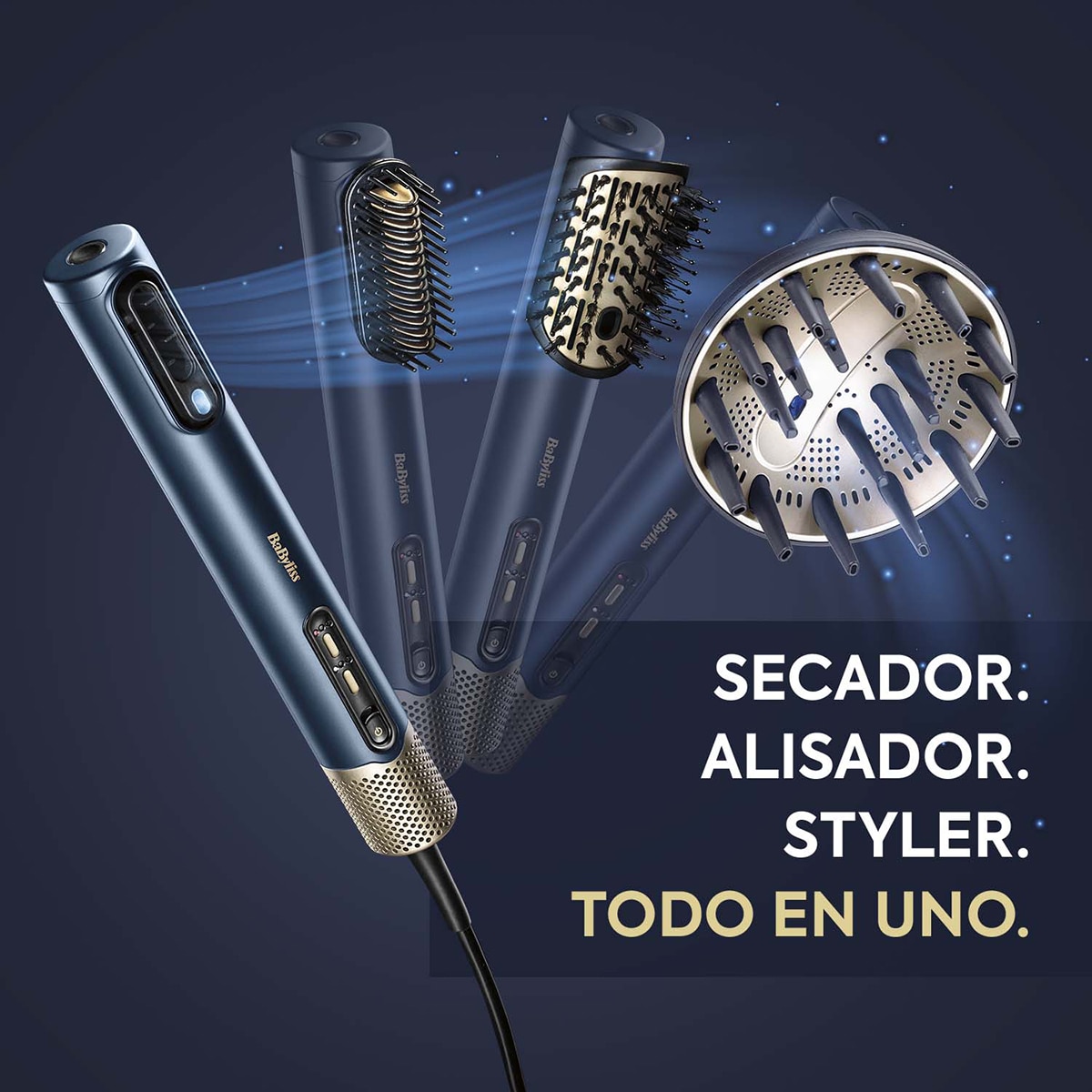 Secador Alisador Styler BaByliss Air Wand Edición Especial con Difusor cerámico Azul-25