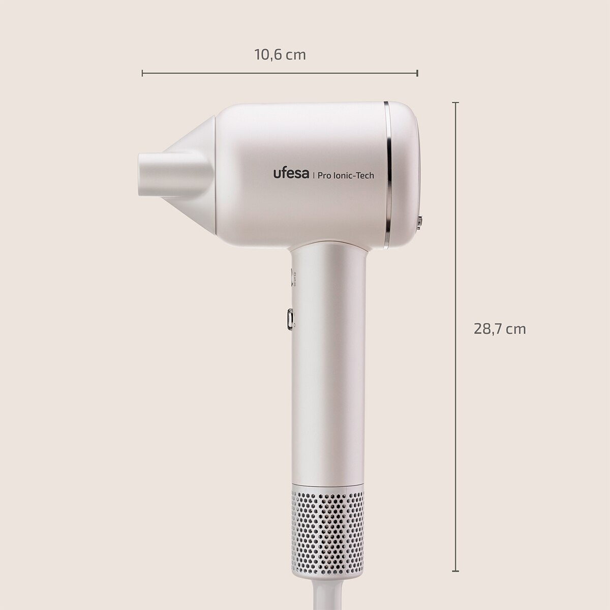 Secador de pelo Ufesa Pro Ionic Tech con Motor Digital Blanco Perla-14