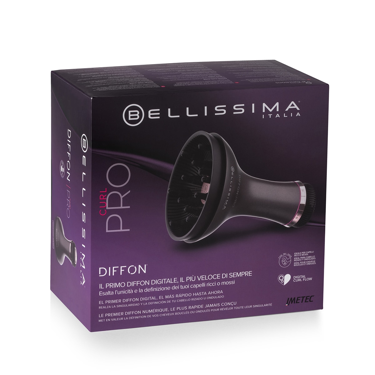 Secador de pelo Bellisima Diffon Pro Curl con Motor Digital Deep Purple / Soft Pink-7