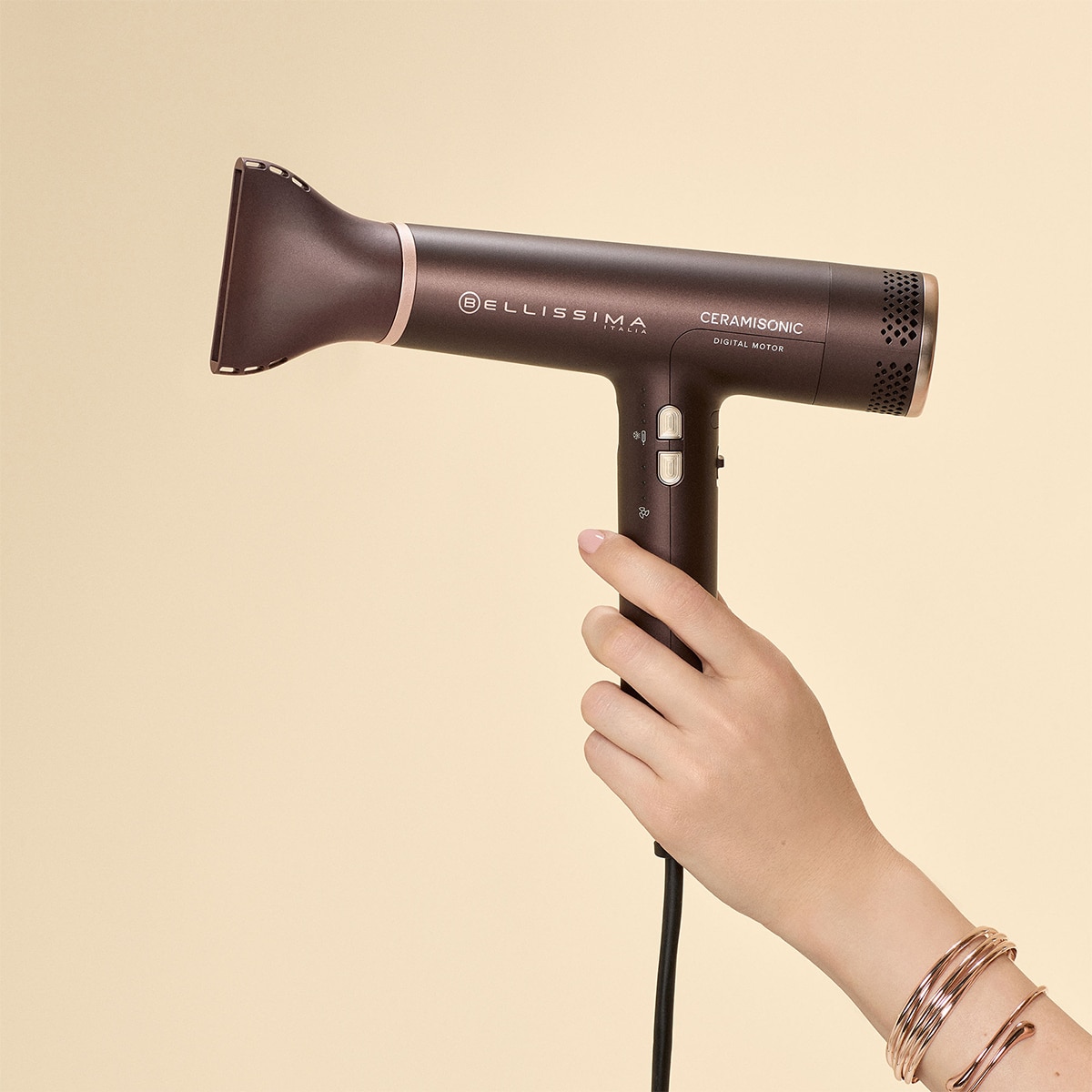 Secador de pelo Bellissima Ceramisonic con Motor Digital Deep Brown / Rose Nude-7