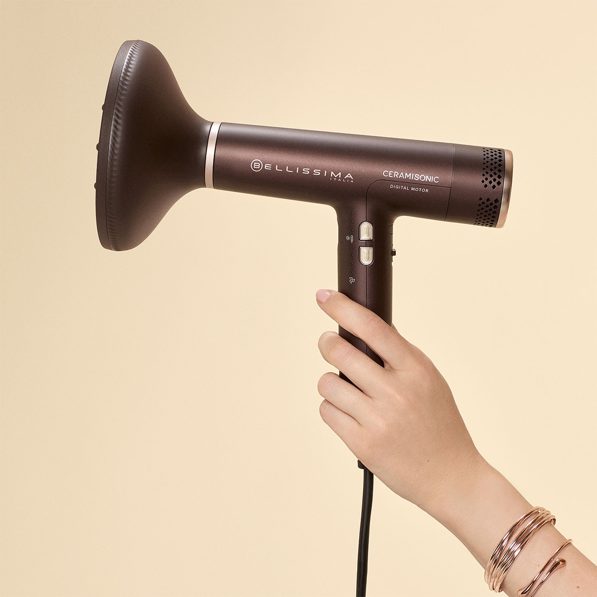 Secador de pelo Bellissima Ceramisonic con Motor Digital Deep Brown / Rose Nude-8