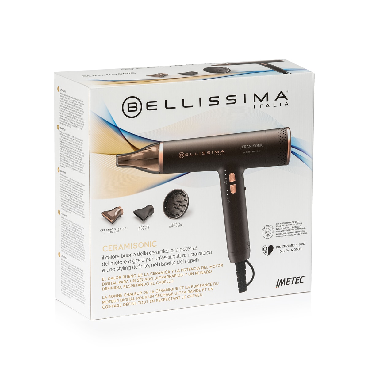 Secador de pelo Bellissima Ceramisonic con Motor Digital Deep Brown / Rose Nude-10
