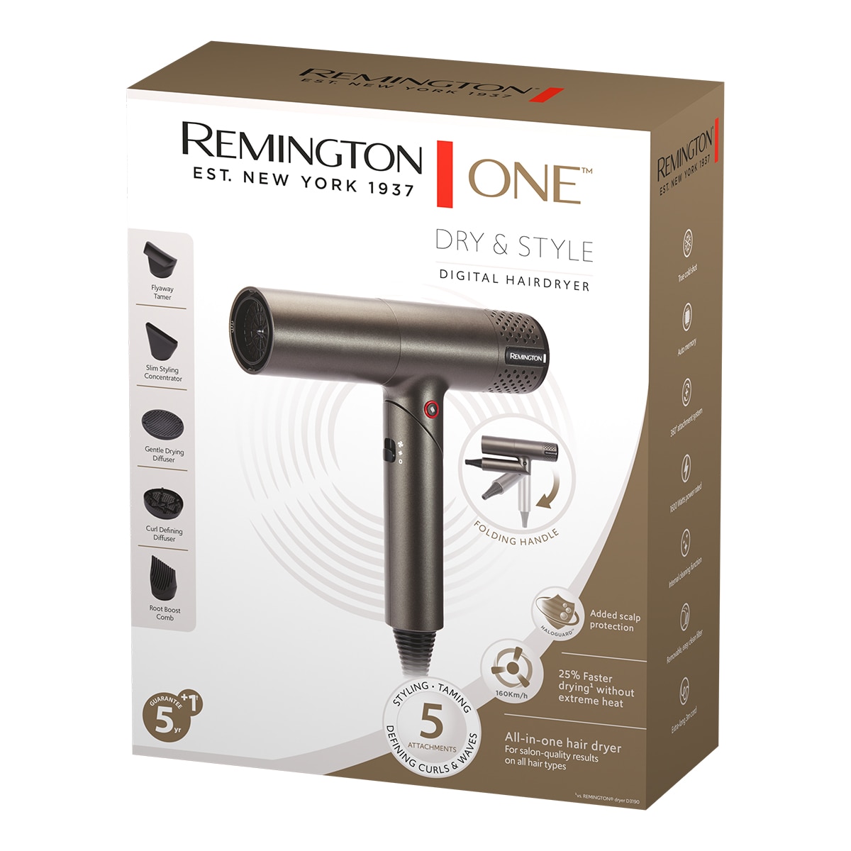 Secador digital REMINGTON ONE™ Dry & Style D6077 de 2000 W - Plata Plata-8