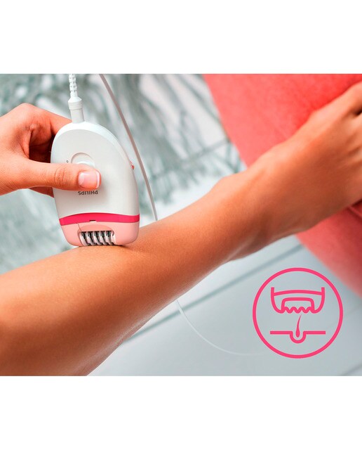 Depiladora Philips Satinelle Essential BRE235/00 compacta - Blanco/Rosa Blanco/Rosa-2