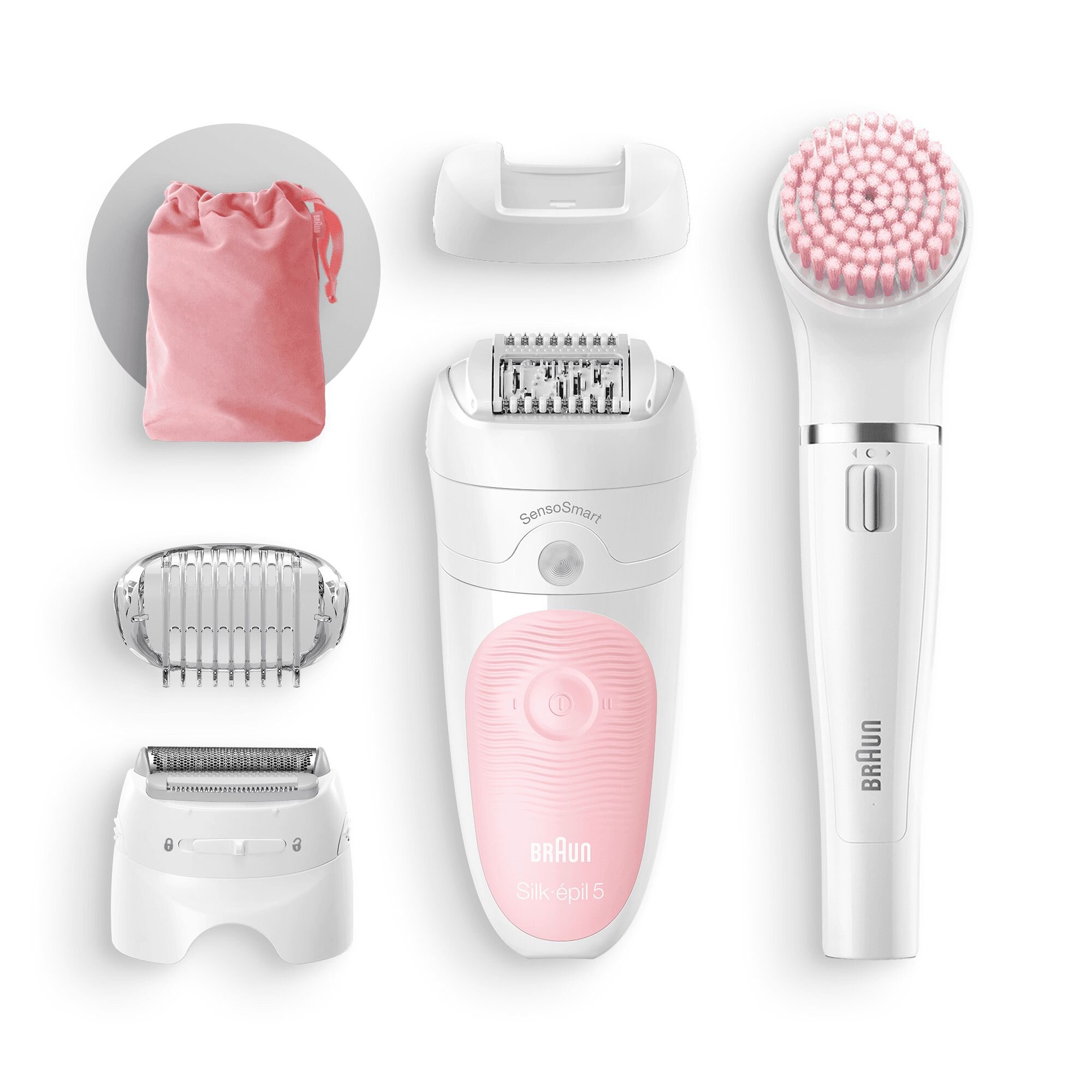 Depiladora para mujer Braun Silk-épil Beauty Set 5 5/885 Sensosmart 4 en 1 Blanco/Rosa-4