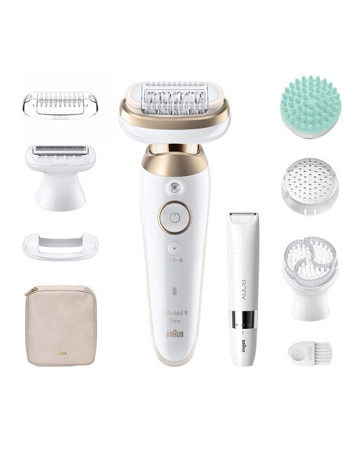 Depiladora eléctrica Braun Silk-épil 9 Flex SkinSpa, con cabezal 360, uso en seco y húmedo