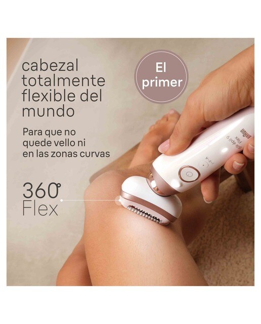 Depiladora eléctrica Braun Silk-épil 9 Flex, inalámbrica, uso en seco y húmedo Blanco / Rosa-5