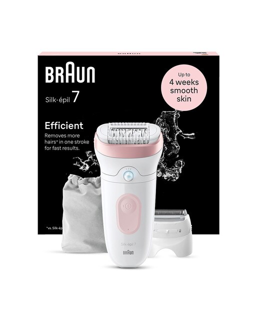 Depiladora de Arranque Braun Silk-épil 7, sem Fios, Utilização em Seco e Húmido Branco / Flamenco-7