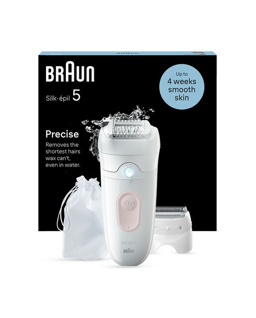 Depiladora eléctrica Braun Silk-épil 5, inalámbrica, uso en seco y húmedo Blanco / Flamenco-7