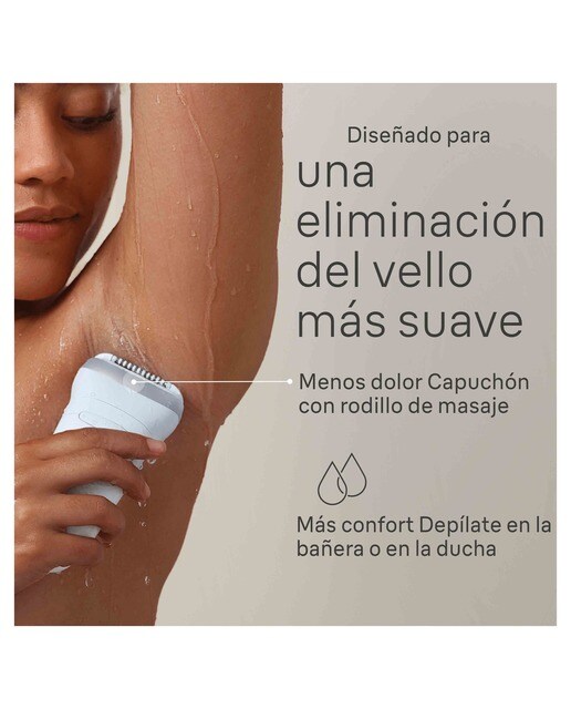 Depiladora eléctrica Braun Silk-épil 7, inalámbrica, uso en seco y húmedo - Blanco / Plata Blanco / Plata-4