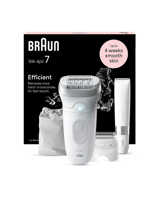 Depiladora eléctrica Braun Silk-épil 7, inalámbrica, uso en seco y húmedo - Blanco / Plata Blanco / Plata-7