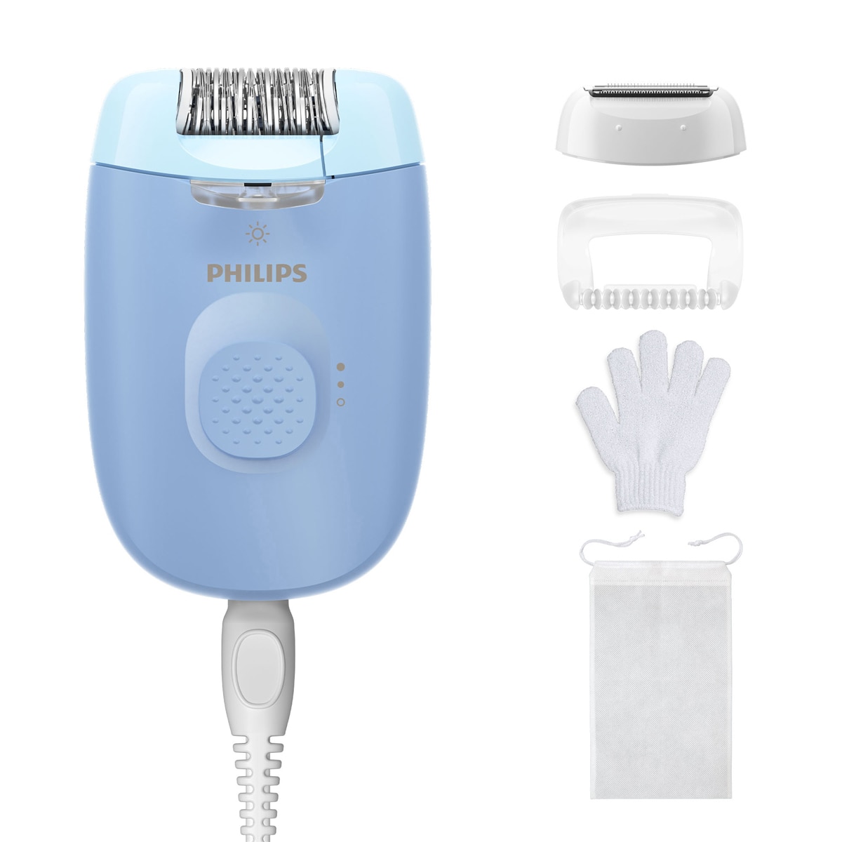 Philips - Depiladora eléctrica Philips S4000, BRE247-00, con luz led, compacta.