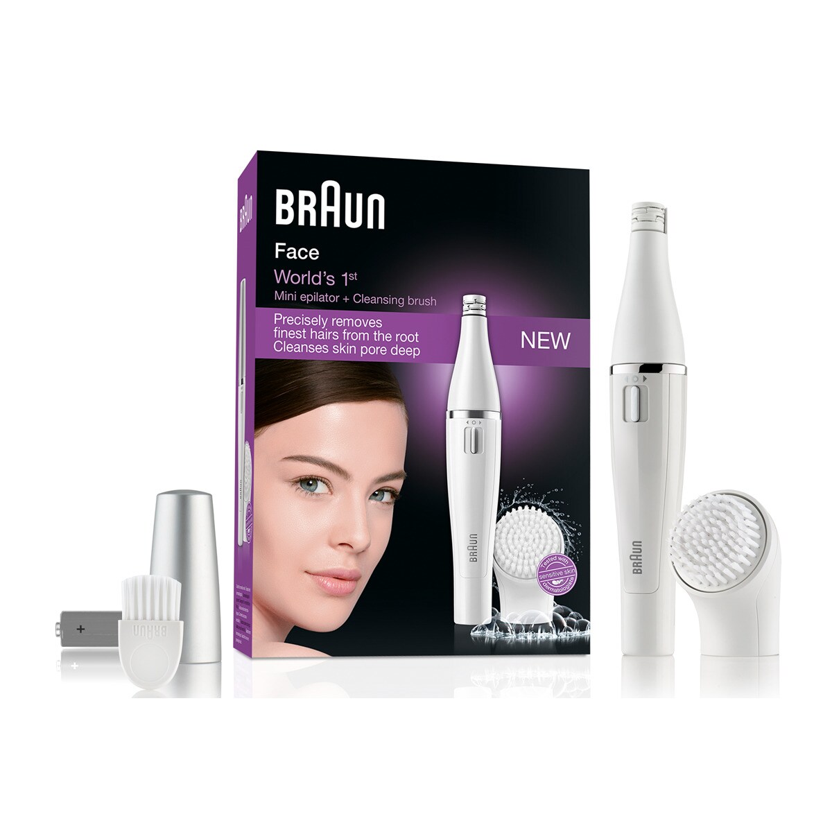 Braun Face 810 - Depiladora facial con cepillo limpiador facial, blanco Blanco-6