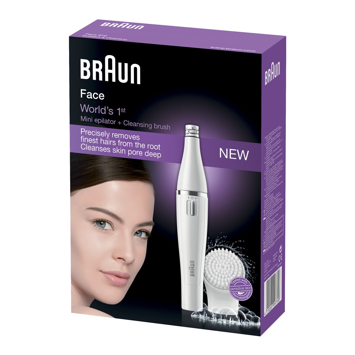 Braun Face 810 - Depiladora facial con cepillo limpiador facial, blanco Blanco-7