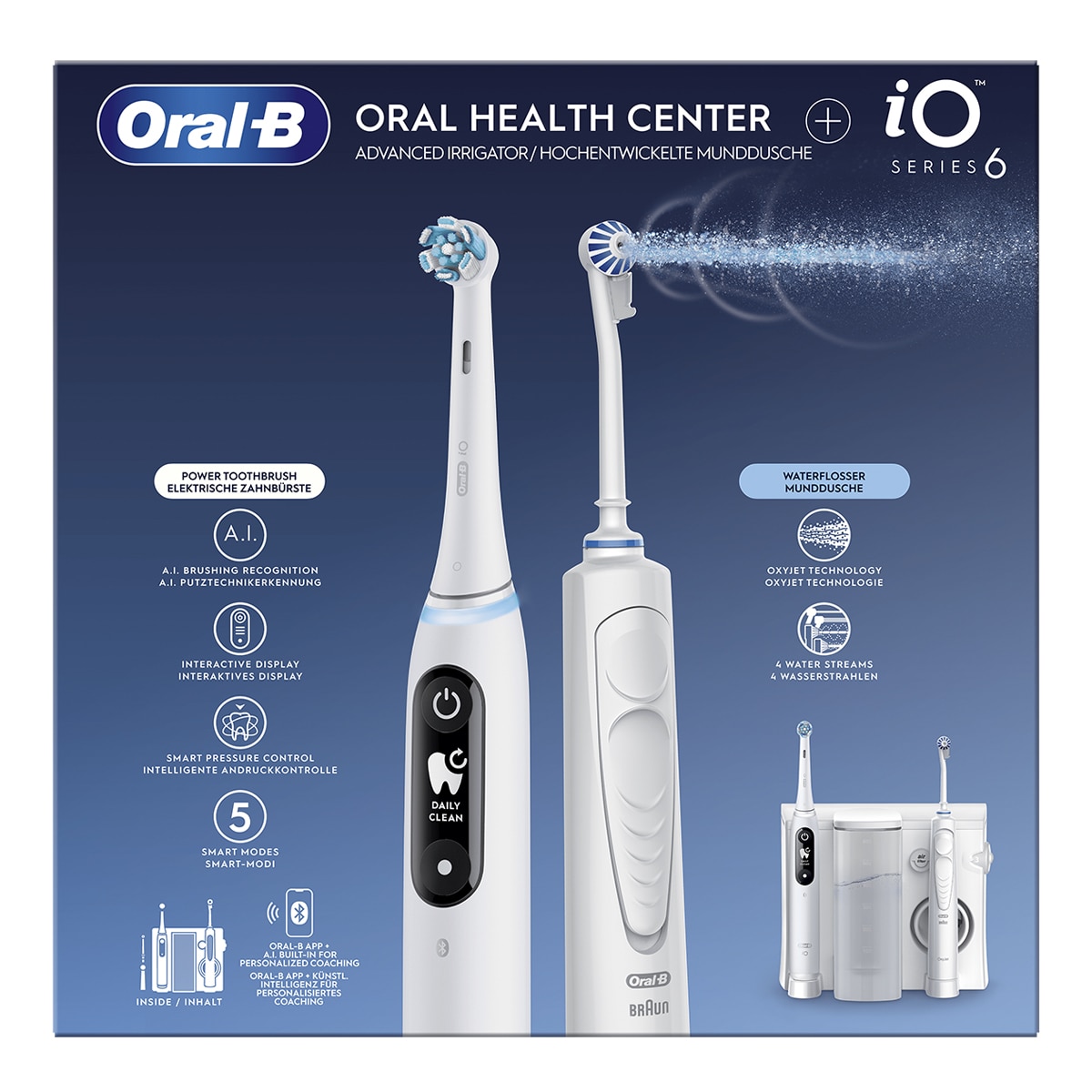 Cepillo de dientes eléctrico + irrigador bucal Oral-B Blanco-2