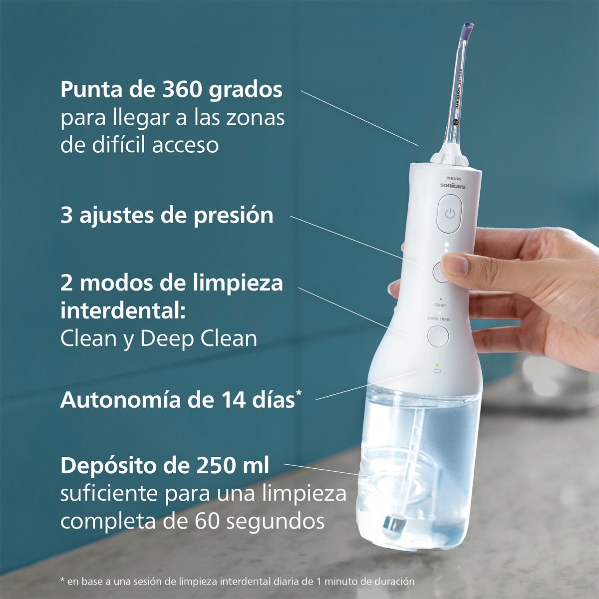 Irrigador dental Philips Sonicare 3000 - Blanco Blanco-5