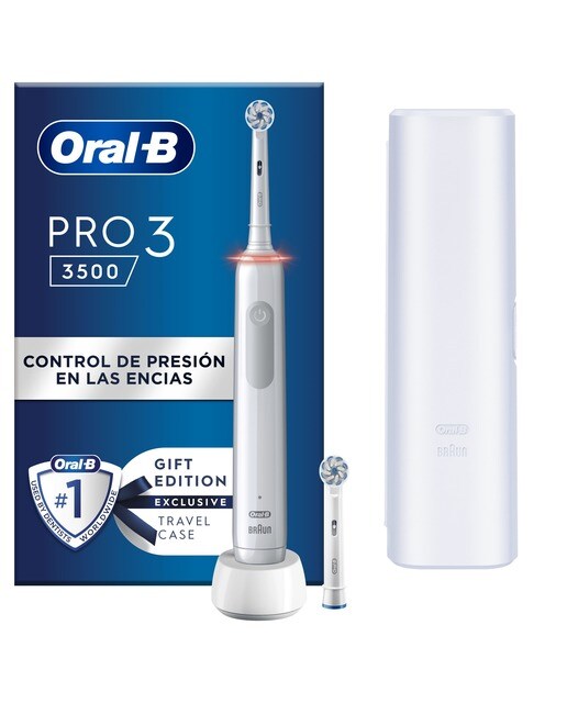 Imagen 10 de Cepillo de dientes eléctrico Oral b - Braun Pro 3 3500 con control de presión - Blanco Blanco