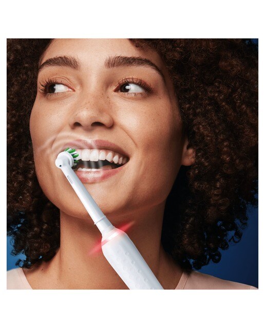 Pack 2 cepillos de dientes eléctricos Oral b - Braun Pro 3 3900 con control de presión Blanco / Negro-3