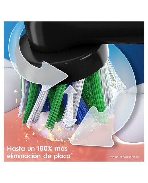 Pack 2 cepillos de dientes eléctricos Oral b - Braun Pro 3 3900 con control de presión Blanco / Negro-4