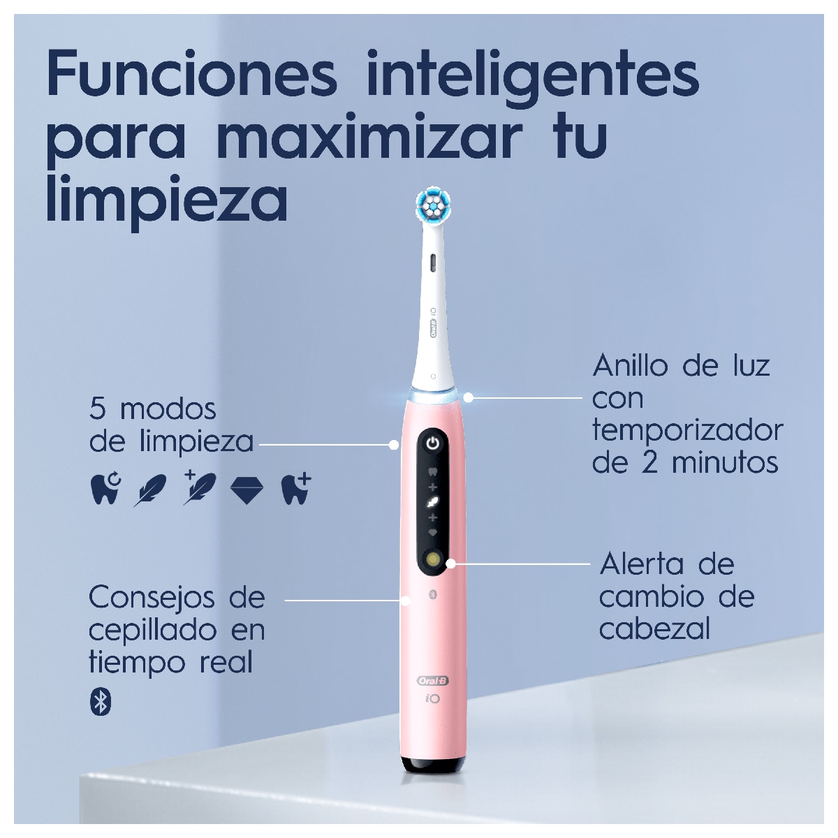 Cepillo de dientes eléctrico Oral-B iO 5S con estuche de viaje Rosa-6