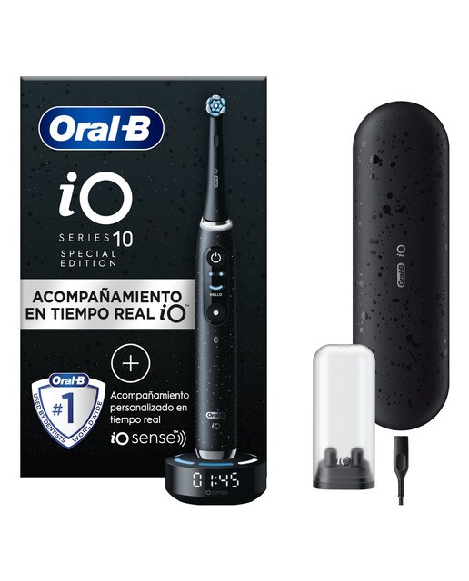 Oral-B iO 10 Special Edition, Cepillo De Dientes Eléctrico Negro, 1 Cabezal, 1 Estuche Cargador De Viaje, Diseñado Por Braun, Diseñado Por Braun Negro-1