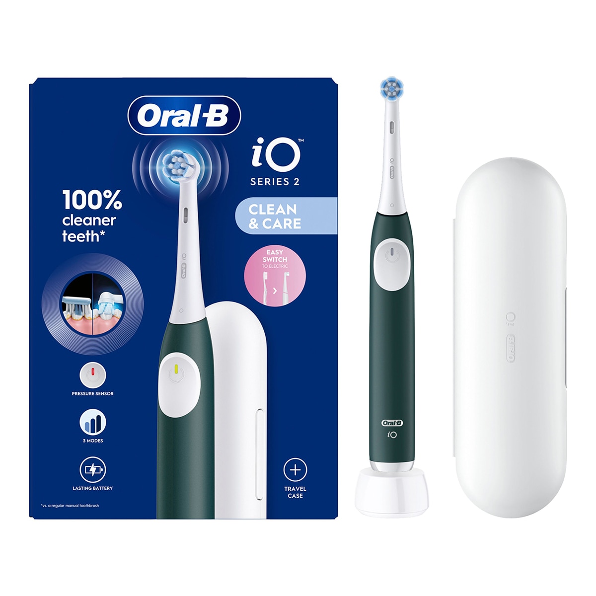 Cepillo de dientes eléctrico Oral-B iO 2 con estuche de viaje Verde Bosque-5