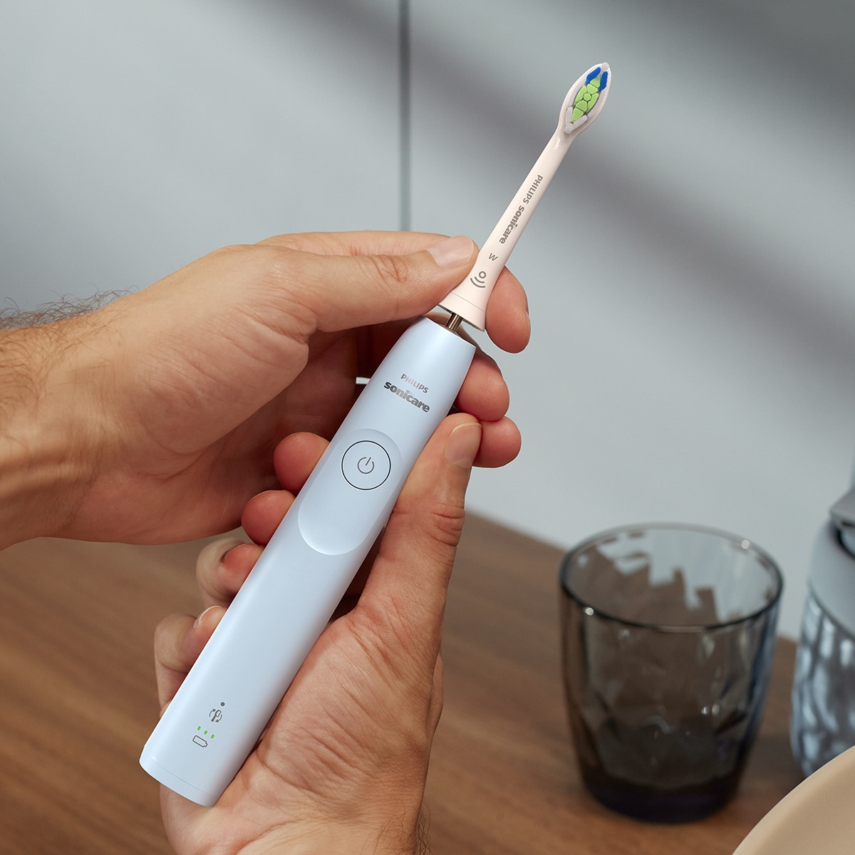 Cepillo de dientes eléctrico Philips Sonicare 5300, tecnología sónica, sensor de presión, 2 modos e intensidades Azul-5