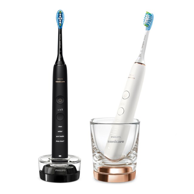 Imagen 0 de Pack 2 cepillos de dientes eléctricos Philips Sonicare DiamondClean 9000, tecnología sónica, sensor de presión, 4 modos, 2 intensidades, conectado
