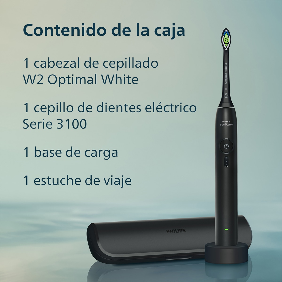 Imagen 8 de Cepillo de dientes eléctrico Philips Sonicare 3100, tecnología sónica, sensor de presión, 3 intensidades, batería 14 días