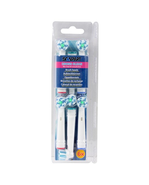 Cabezal de recambio Scanpart Cross Clean compatible Oral-B 6 unidades 7