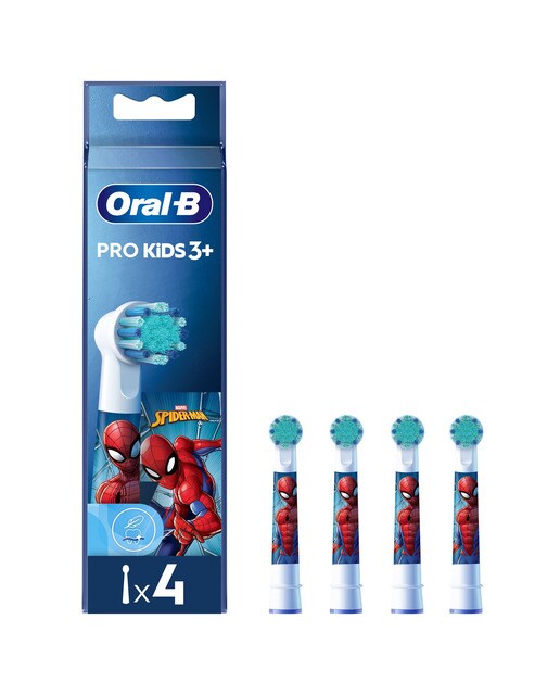 Imagem 0 de Recargas Escova de Dentes Elétrica Oral-B Braun Kids Spiderman - 4 Unidades