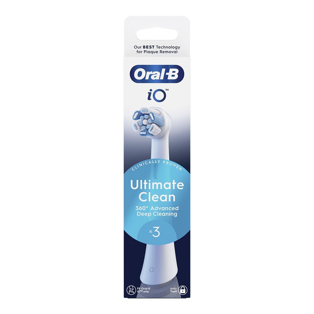 Pack 3 cabezales de recambio para cepillo de dientes eléctrico Oral-B Series iO Ultimate Clean Blanco-2