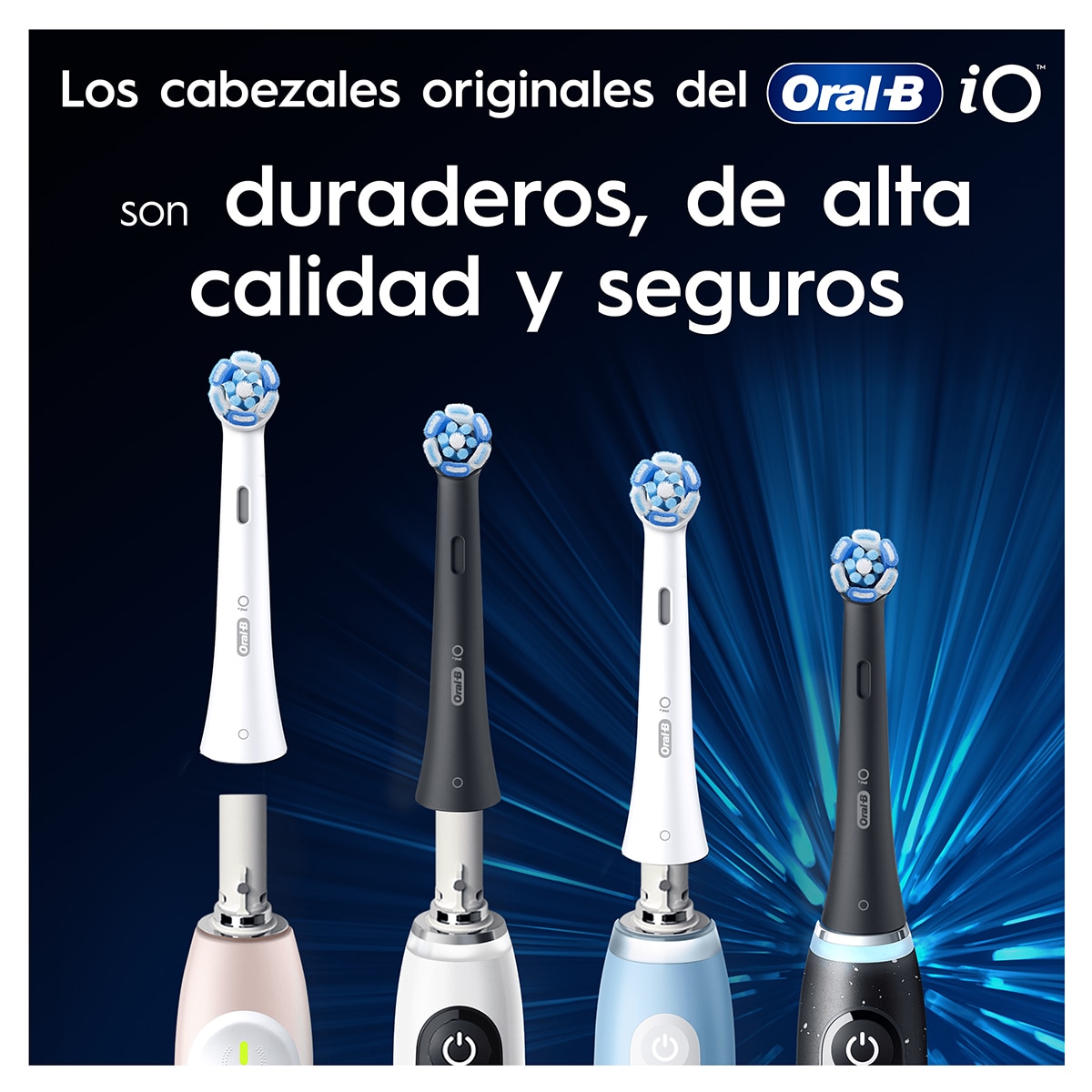 Pack 6 cabezales de recambio cepillo de dientes eléctrico Oral-B Series iO Ultimate Clean Negro-2