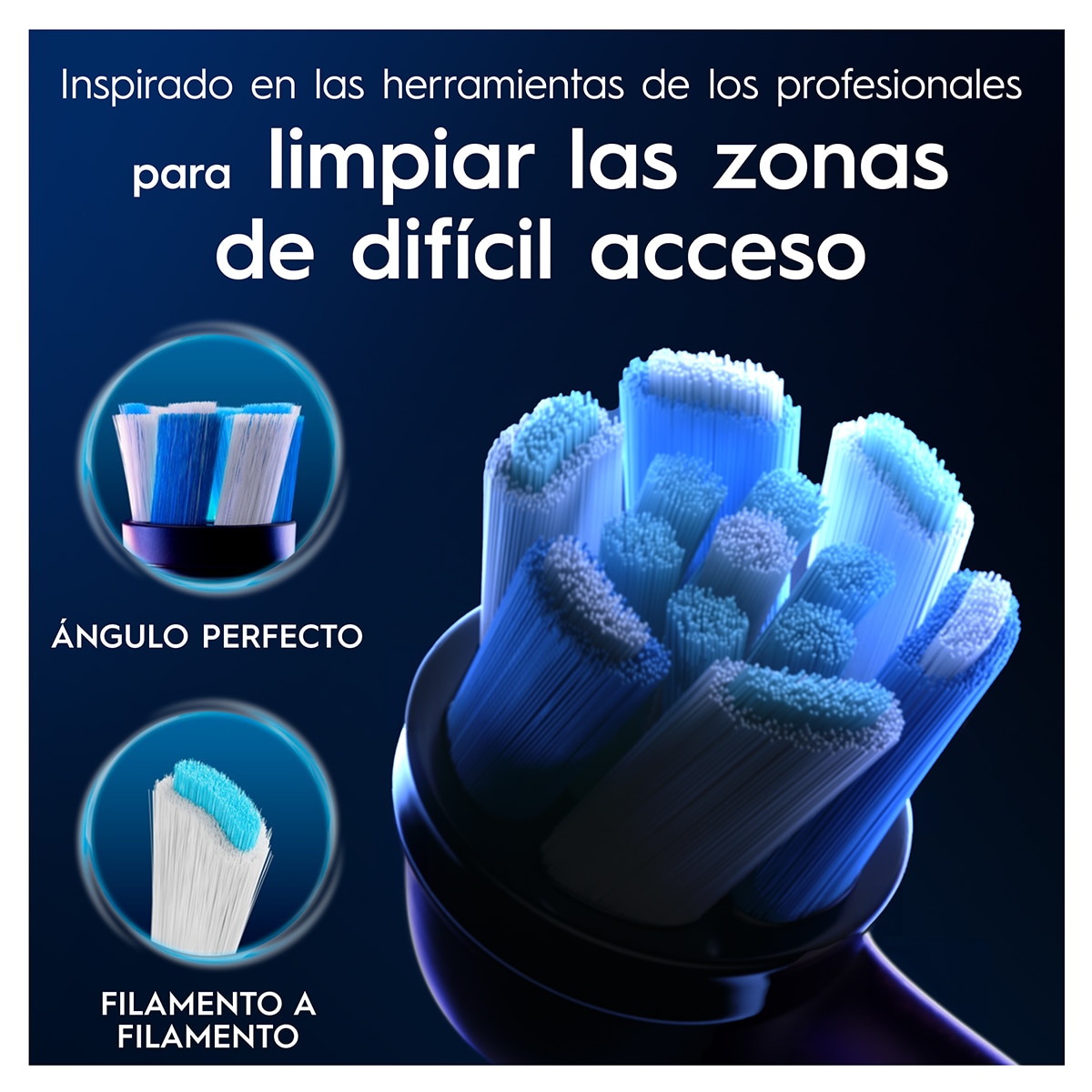 Pack 6 cabezales de recambio cepillo de dientes eléctrico Oral-B Series iO Ultimate Clean Negro-5