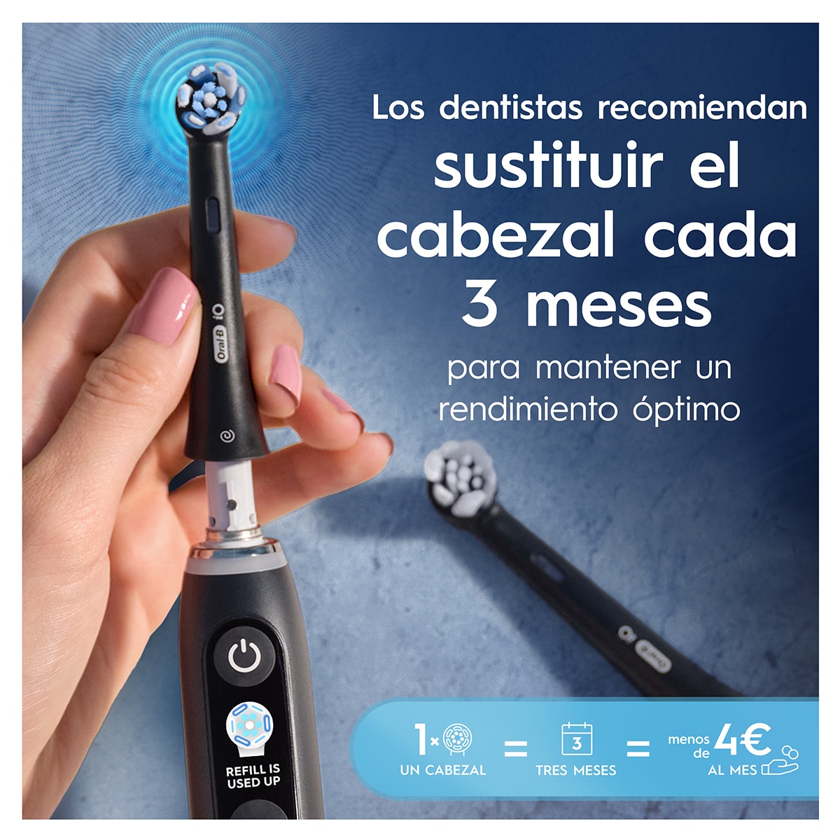 Pack 6 cabezales de recambio cepillo de dientes eléctrico Oral-B Series iO Ultimate Clean Negro-8