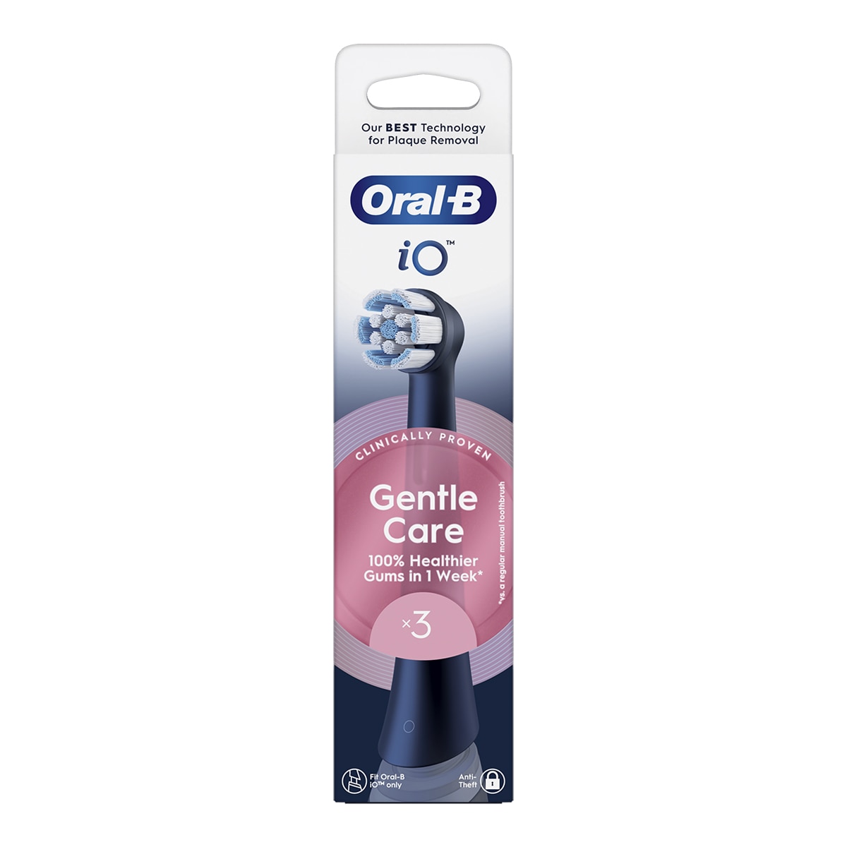 Pack 3 cabezales de recambio cepillo de dientes eléctrico Oral-B Series iO Gentle Care Blanco-2