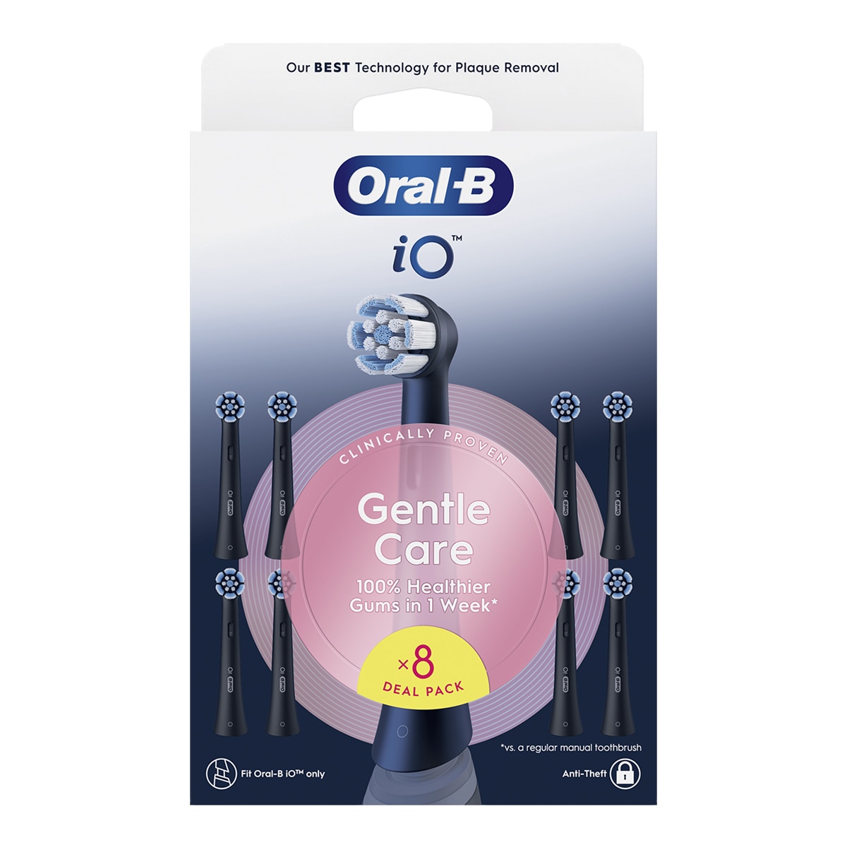 Pack 8 cabezales de recambio Oral-B Series iO Gentle Care Blanco-2