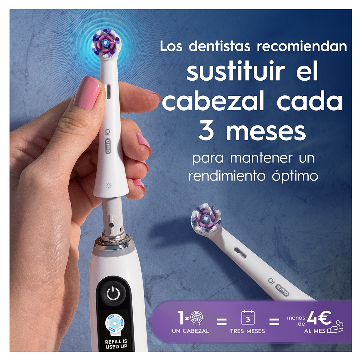 Pack 6 cabezales de recambio Oral-B Series iO Radiant White Blanco-3