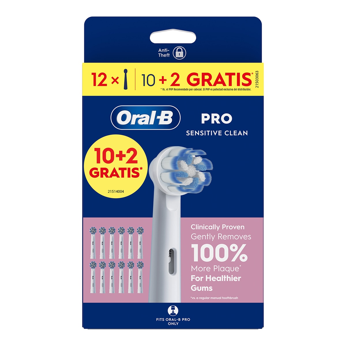 Imagen 1 de Recambio de cepillo dental Oral-B Pro Sensitive Clean 12 unidades Blanco