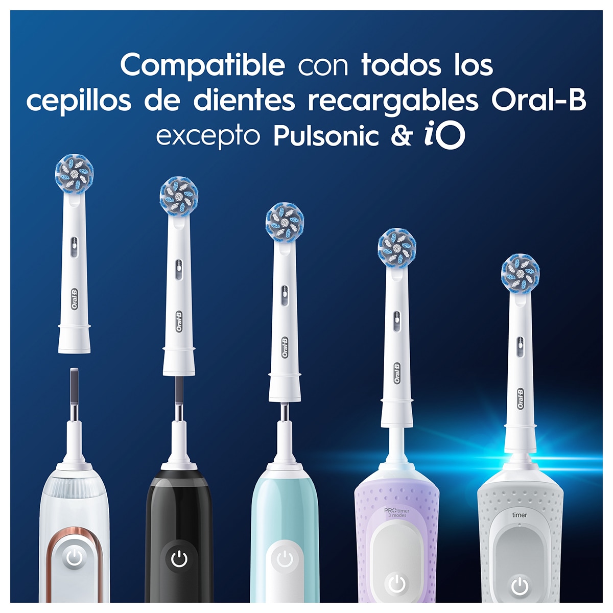Imagen 4 de Recambio de cepillo dental Oral-B Pro Sensitive Clean 12 unidades - Blanco Blanco