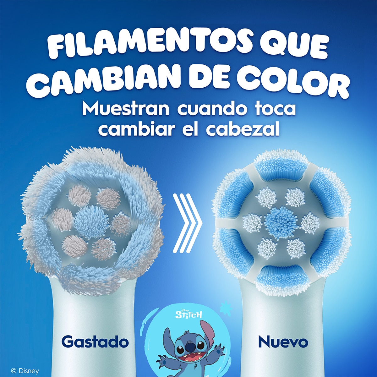 Recambio de cepillo dental Oral-B iO Kids Stitch, para Mayores de 6 años, Pack de 4 - Azul Azul-4