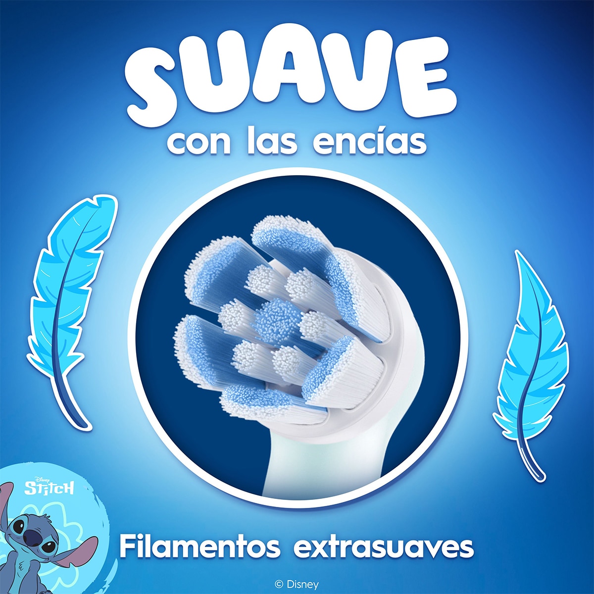 Recambio de cepillo dental Oral-B iO Kids Stitch, para Mayores de 6 años, Pack de 4 - Azul Azul-7