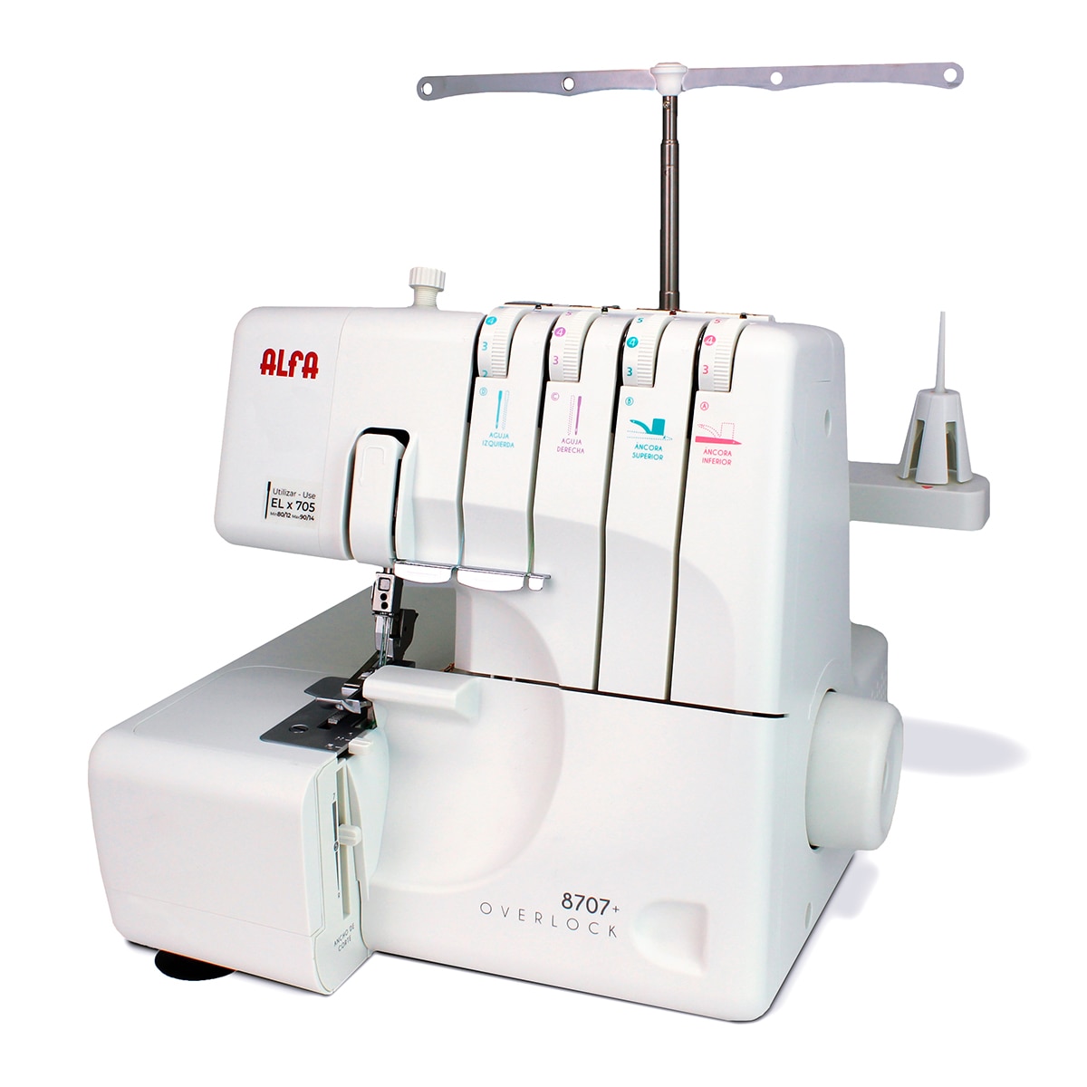 Alfa – Máquina remalladora Alfa Overlock 8707+ con brazo libre.
