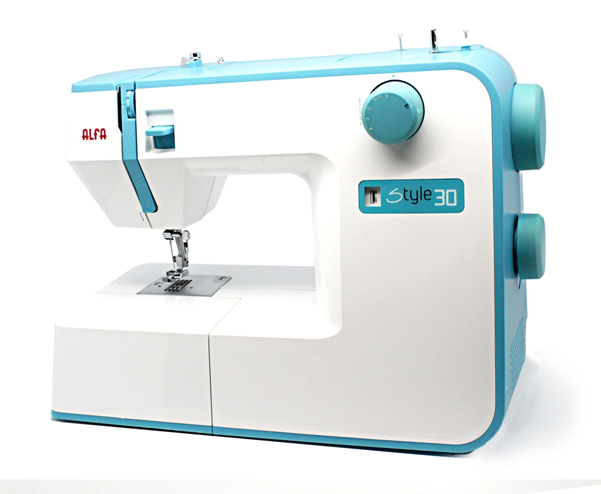 Máquina de coser Alfa Style30 con 19 puntadas Blanco / Azul-3