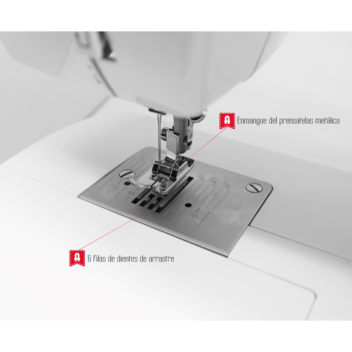 Máquina de coser Alfa Next 10+ con brazo libre Blanco-3